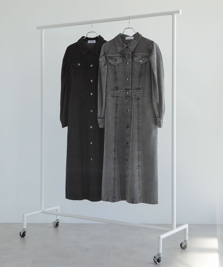 Green Parks「■ESCAR ボリュームスリーブデニムワンピース」|ワンピース|