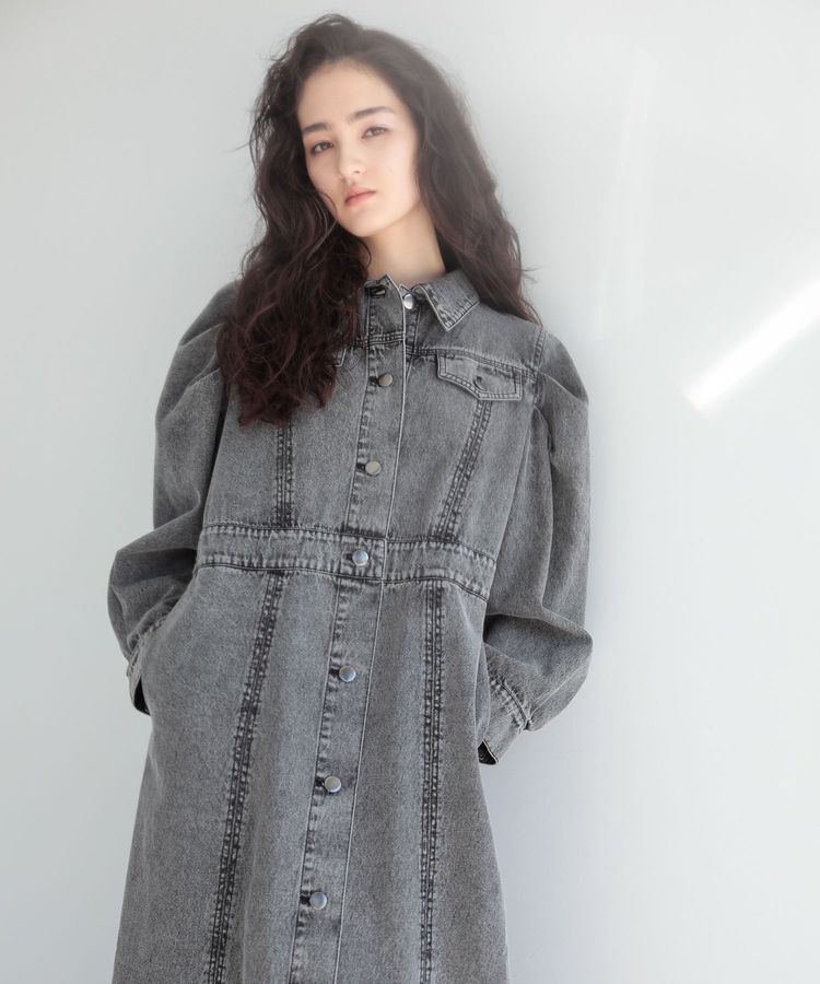 Green Parks「■ESCAR ボリュームスリーブデニムワンピース」|ワンピース|
