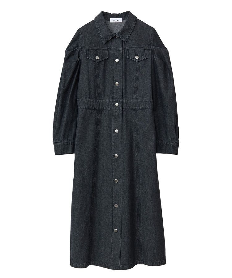 Green Parks「■ESCAR ボリュームスリーブデニムワンピース」|ワンピース|