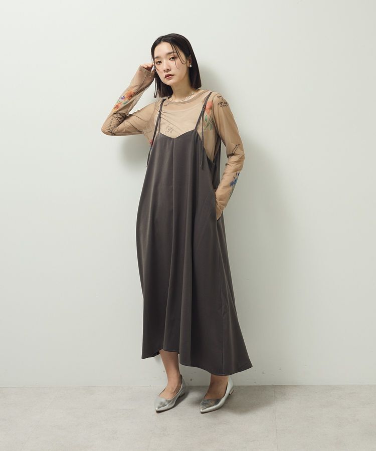 Green Parks「前後2WAYサテンキャミワンピース」|ワンピース|
