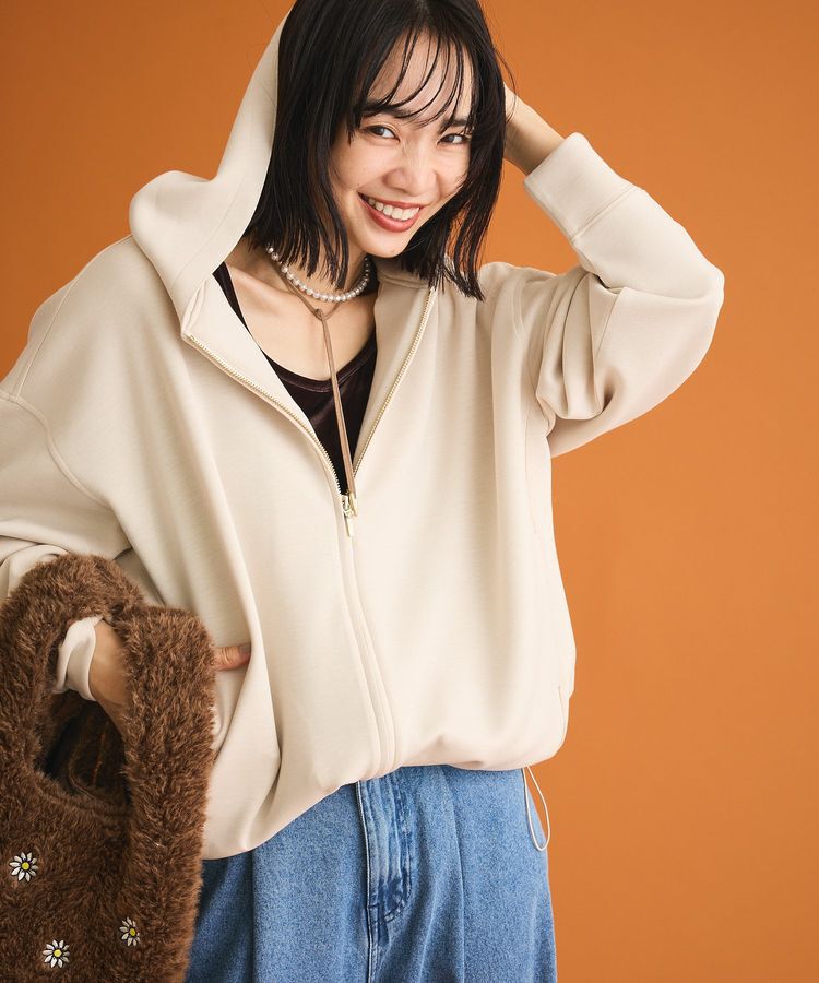 Green Parks「ダンボールZIPパーカー」|スウェット・ジャージ|Light beige