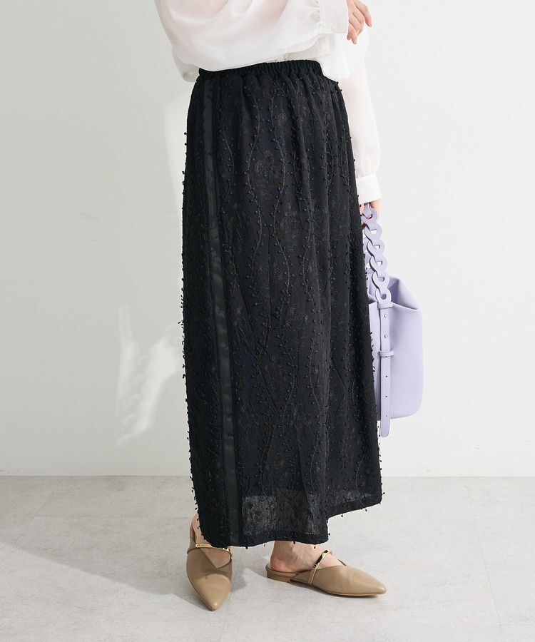 Green Parks「3Dレース刺しゅうスカート」|スカート|Black