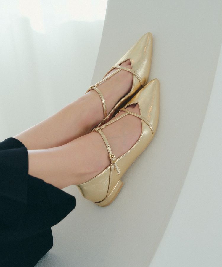 YECCA VECCA「【2WAY】メリージェーンTストラップパンプス」|パンプス|Gold
