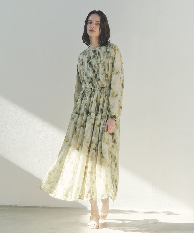 YECCA VECCA「ぼかしフラワー柄ワンピース」|ワンピース|