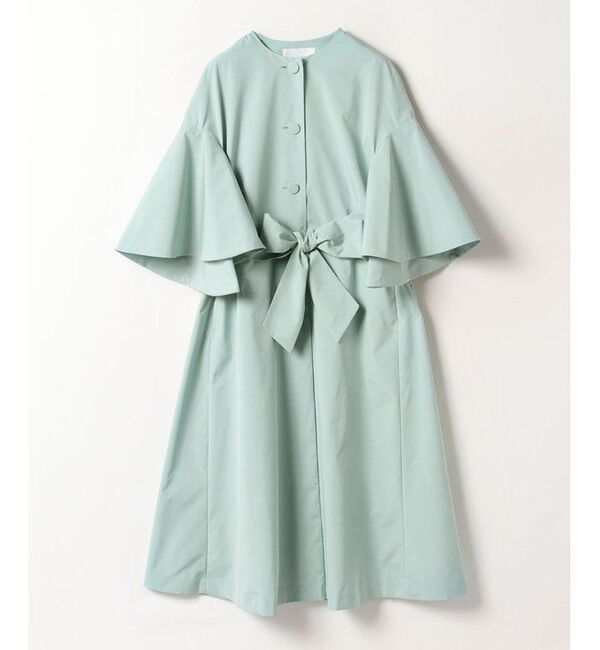 LOULOU WILLOUGHBY「【LOULOU WILLOUGHBY】フリルスリーブタフタコート」|ダッフルコート|ミントグリーン