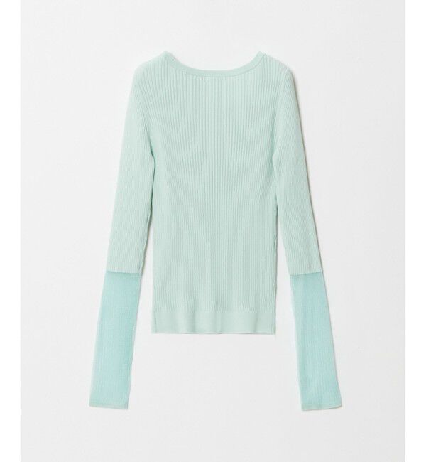 allureville「シアーカフスラウンドネックプルオーバー」|ニット・セーター|