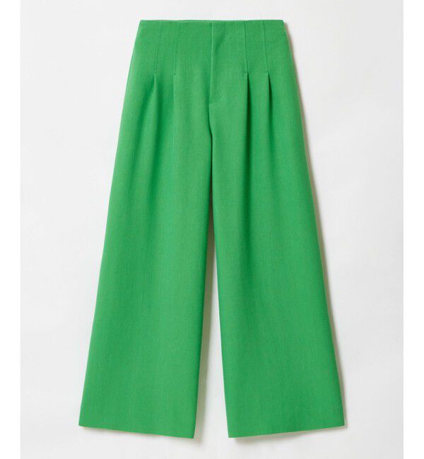 allureville「リネン混ワイドパンツ」|チノ|グリーン