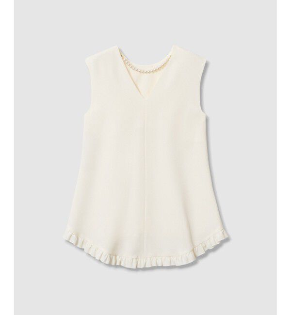 LOULOU WILLOUGHBY「【LOULOU WILLOUGHBY】パールネックレス付きフリルブラウス」|シャツ・ブラウス|