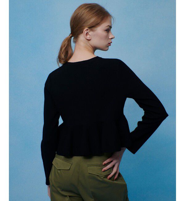 LOULOU WILLOUGHBY「【LOULOU WILLOUGHBY】レースレイヤーペプラムカーディガン」|カーディガン|