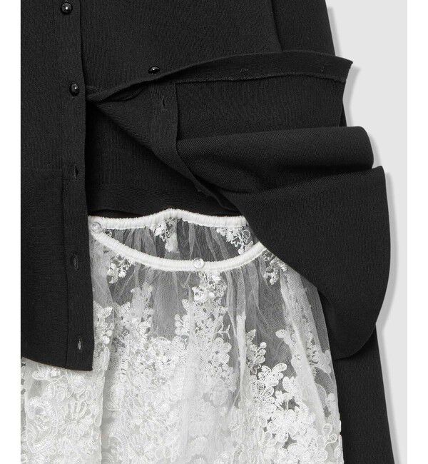 LOULOU WILLOUGHBY「【LOULOU WILLOUGHBY】レースレイヤーペプラムカーディガン」|カーディガン|