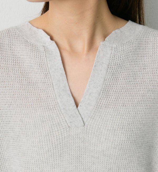  「キーネックワッフルニット」|ニット・セーター|
