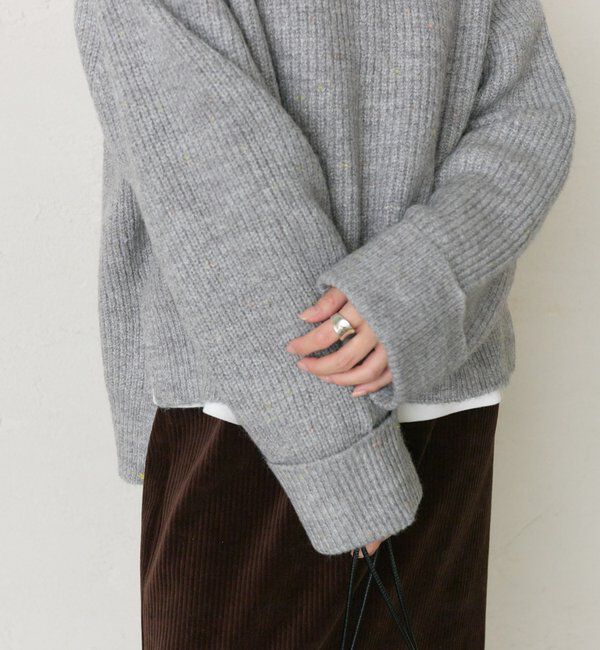  「ネップクルーネックニットプルオーバー」|キャミソール|