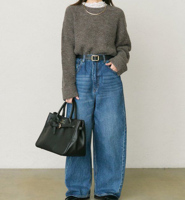  「ネップクルーネックニットプルオーバー」|キャミソール|