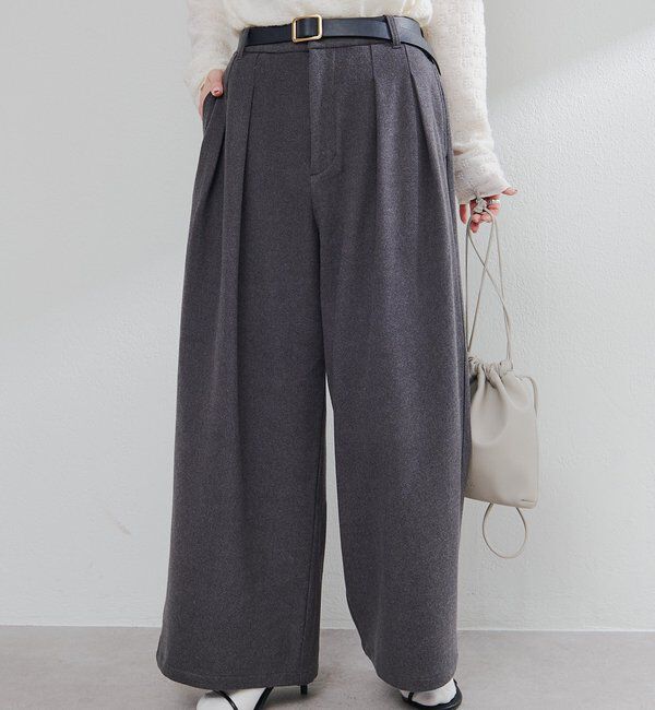  「ストレッチ起毛タックスラックスパンツ」|その他|