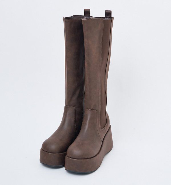  「【マイナス3キロ見え/SNSで話題】厚底サイドゴアロングブーツ」|その他|