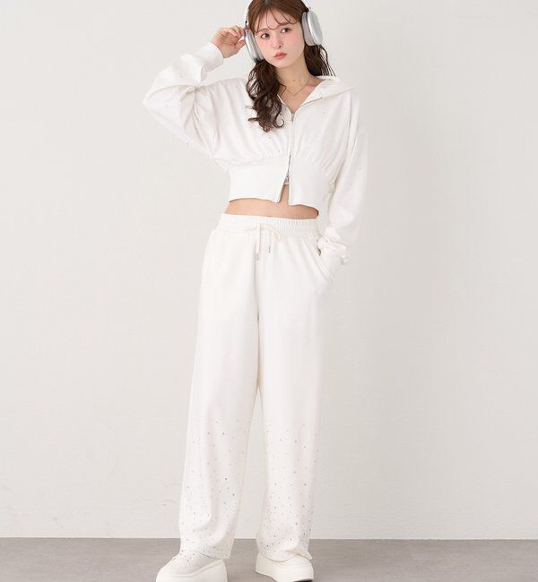  「セットアップ対応／裾ビジューカットパンツ」|その他|