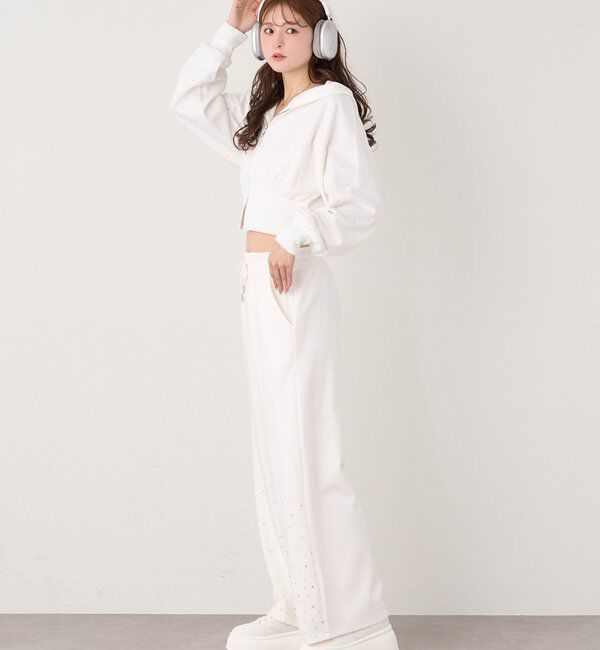  「セットアップ対応／裾ビジューカットパンツ」|その他|