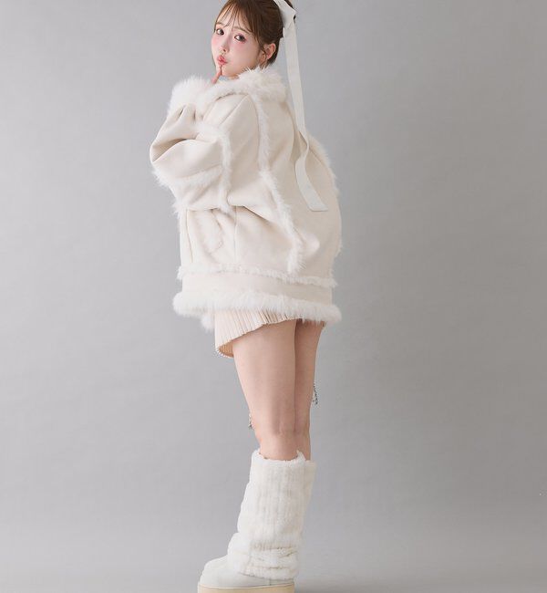  「フェイクムートンロングジャケット」|ダウンベスト・ベスト|