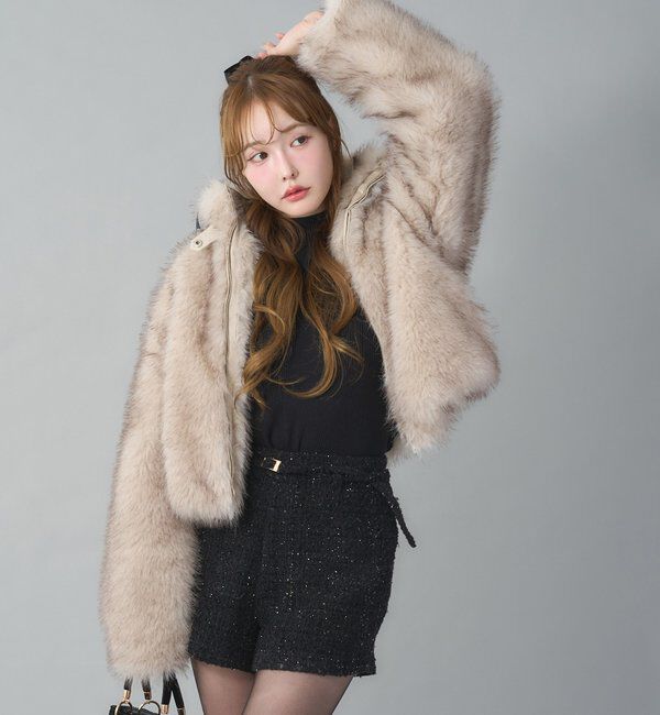  「フェイクファーショートブルゾン」|ダウンベスト・ベスト|