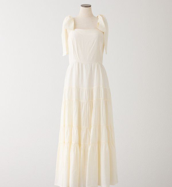  「【肩リボン取り外し可能】カーディガンセット２枚セットワンピ」|ワンピース|