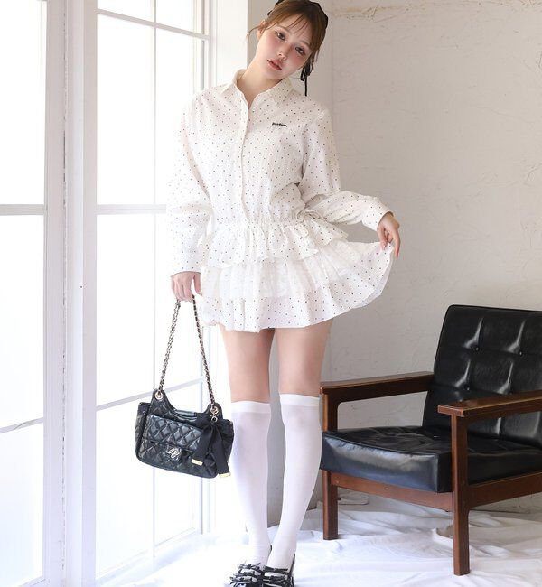  「裾ティアードシャツワンピース」|シャツ・ブラウス|