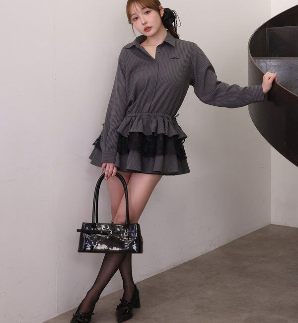  「裾ティアードシャツワンピース」|シャツ・ブラウス|