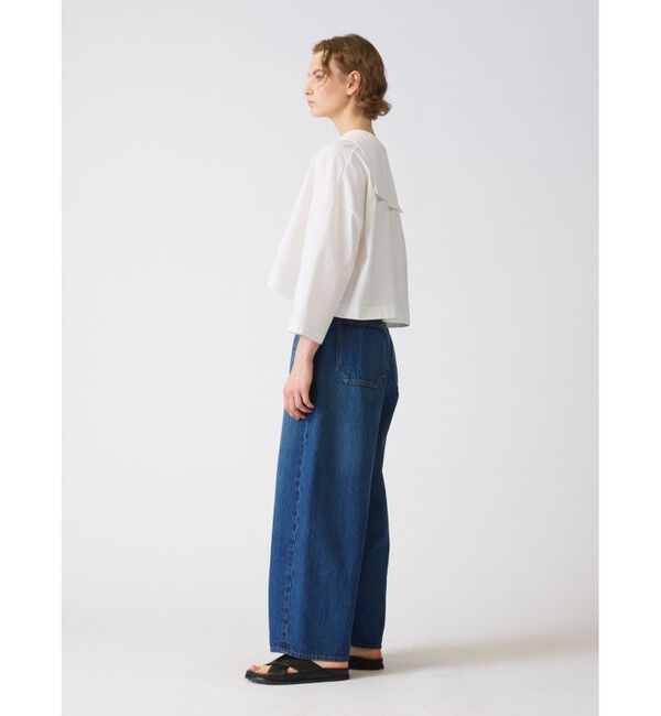 mizuiro ind「mizuiro ind ハイウエストワイドダメージデニム」|その他|