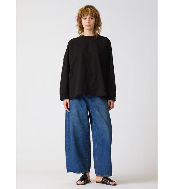 mizuiro ind「mizuiro ind ハイウエストワイドダメージデニム」|その他|