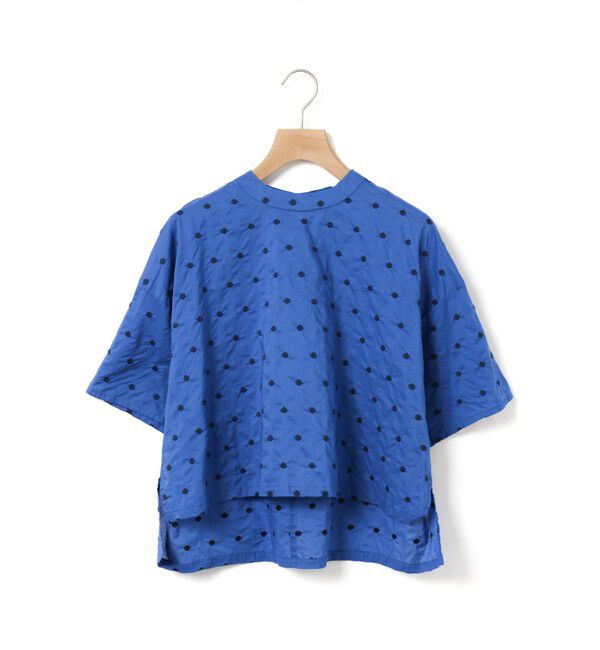 MidiUmi「MidiUmi ドット柄ワイドシャツプルオーバー」|シャツ・ブラウス|ブルー