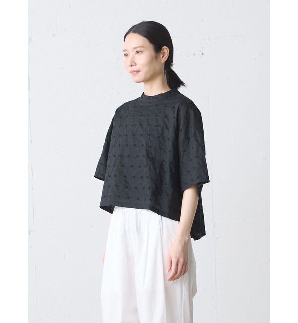 MidiUmi「MidiUmi ドット柄ワイドシャツプルオーバー」|シャツ・ブラウス|