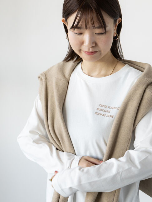 Lugnoncure「【抗菌防臭】柄アソートロングTシャツ」|Tシャツ・カットソー|ベージュ