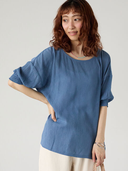 Lugnoncure「楊柳袖シャーリングブラウス」|シャツ・ブラウス|