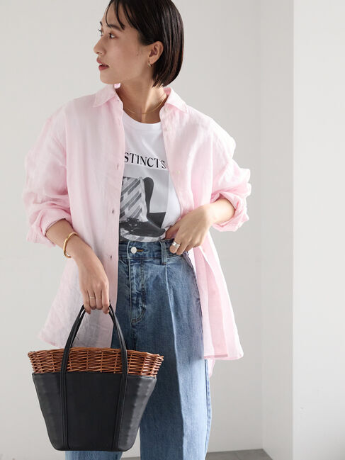 Te chichi「フレンチリネンシャツ」|シャツ・ブラウス|ピンク