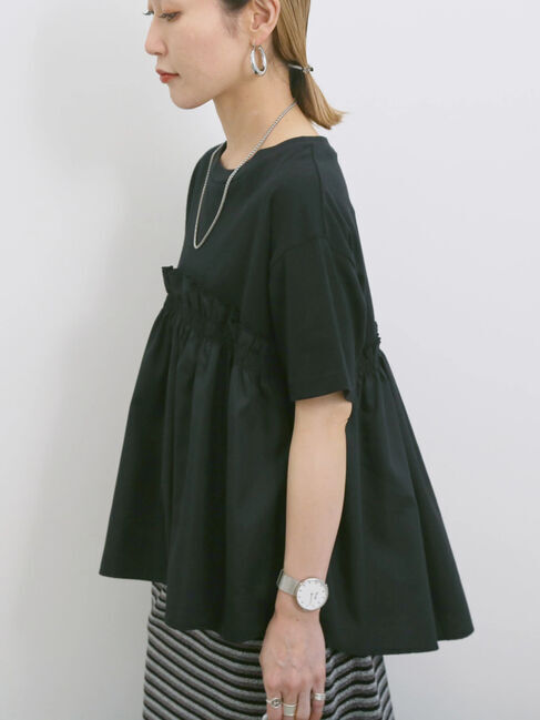 Samansa Mos2 blue「アソートドッキングプルオーバー」|Tシャツ・カットソー|