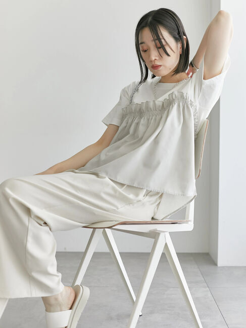 Samansa Mos2 blue「アソートドッキングプルオーバー」|Tシャツ・カットソー|