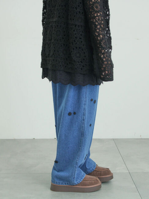 Samansa Mos2「3Dレースモチーフ付きパンツ」|その他|