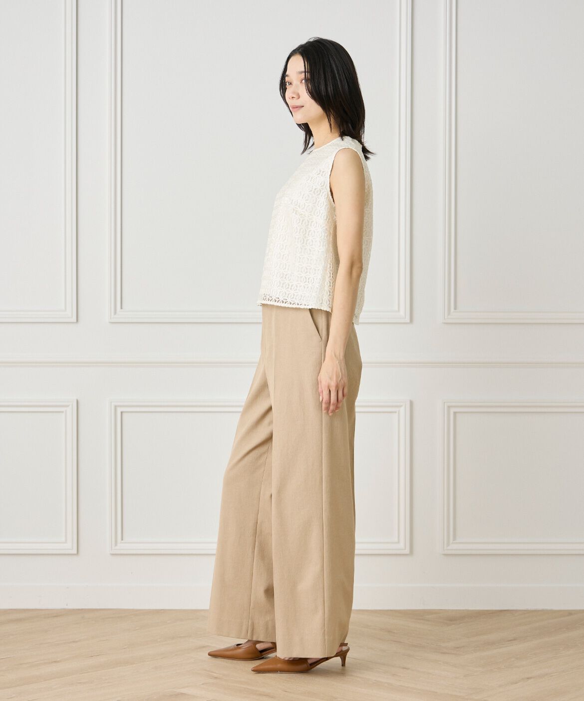 INED「ノースリーブレースブラウス」|シャツ・ブラウス|