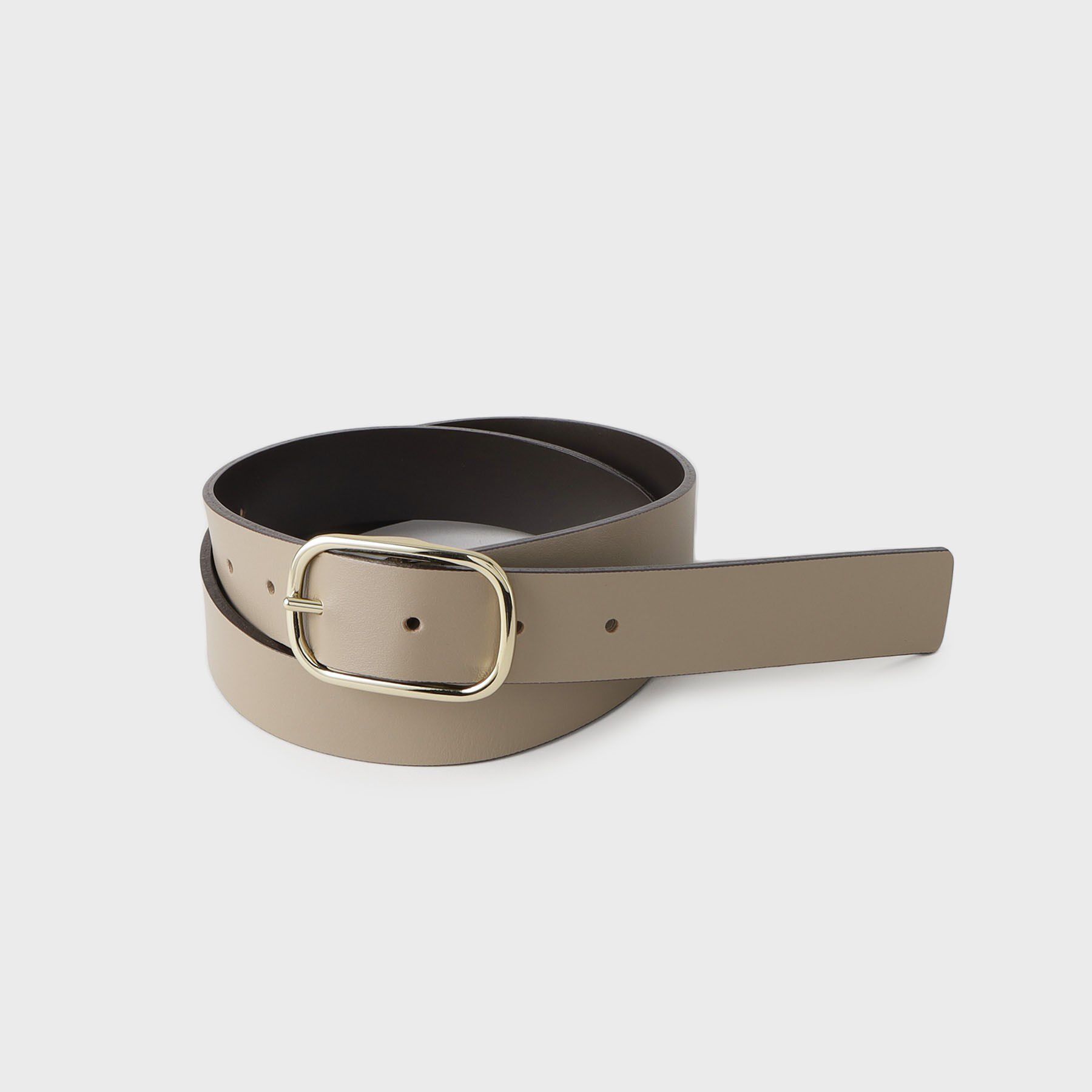 UNTITLED「【古畑星夏さん着用/追加/本革/日本製】オーバルベルト30mm」|ベルト|ベージュ(552)