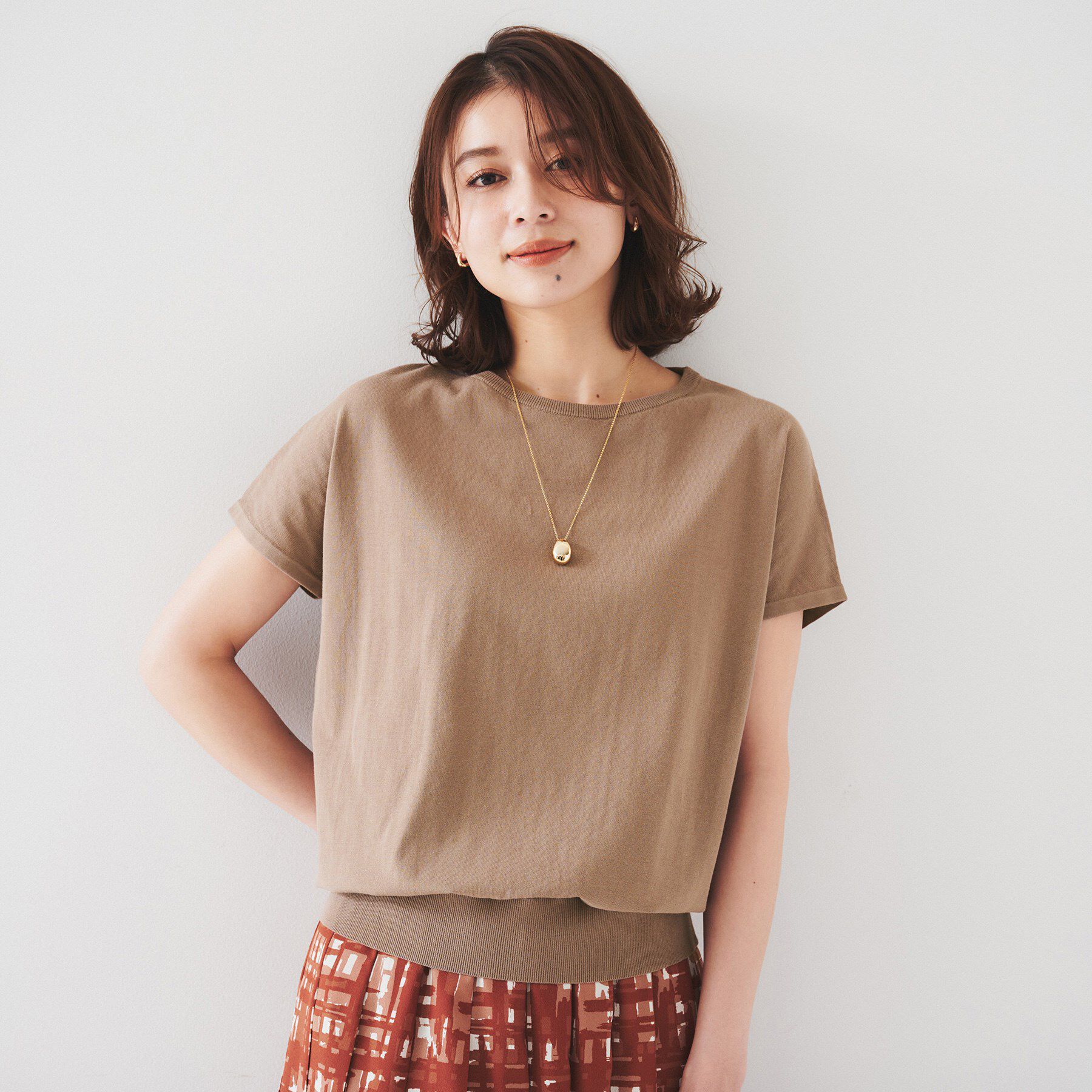 UNTITLED「【11色展開/コットン100/アンサンブル可能】 プルオーバーニット」|ニット・セーター|