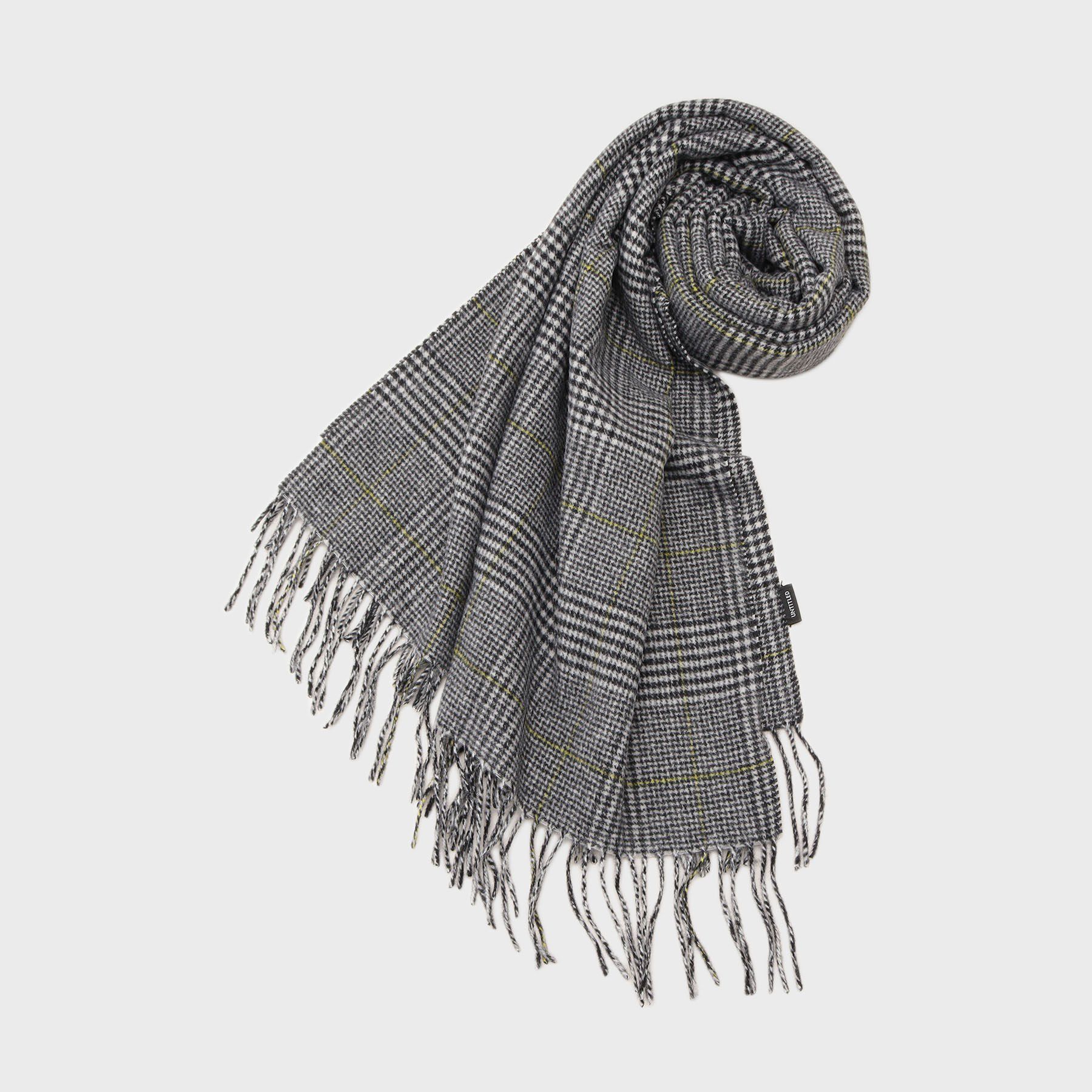 UNTITLED「ハウンドトゥース柄ウールカシミヤストール」|ストール|ブラック(219)