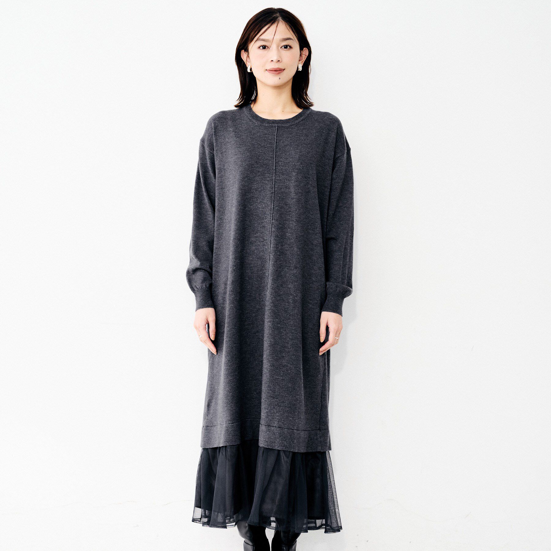 UNTITLED「【TORRAZZO DONNA】ニット&times;チュールワンピース」|ワンピース|