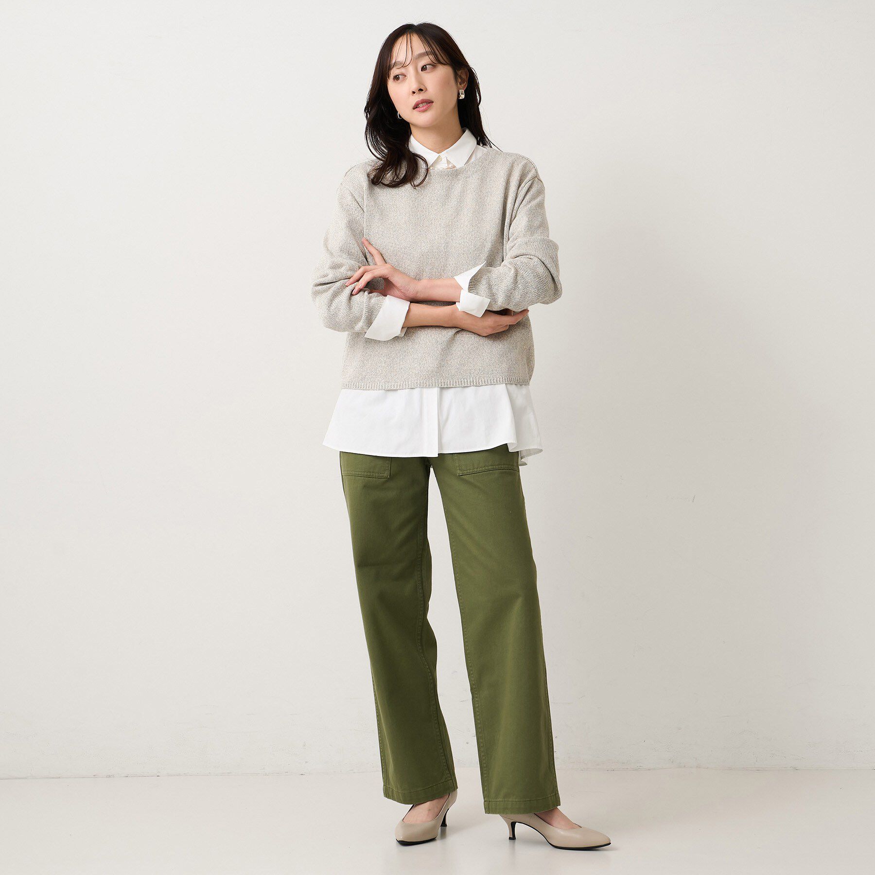 UNTITLED「【コットン100/洗える】コットンブロードAラインシャツ」|シャツ・ブラウス|