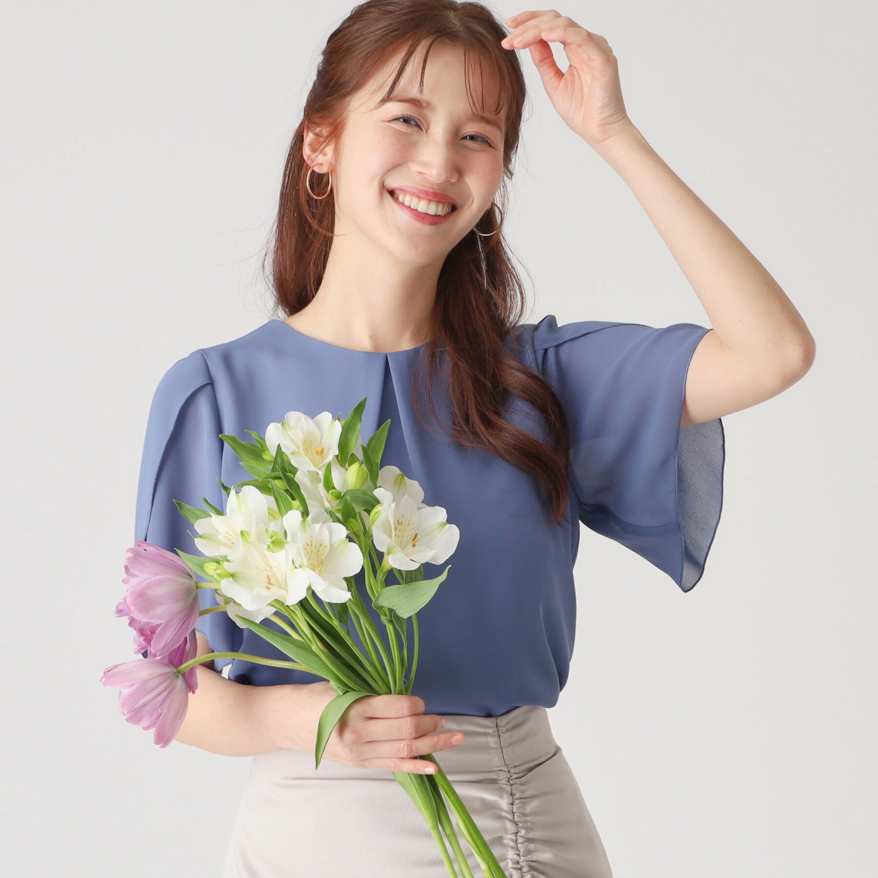 COUP DE CHANCE「【洗える／日本製】チューリップ袖ブラウス」|シャツ・ブラウス|