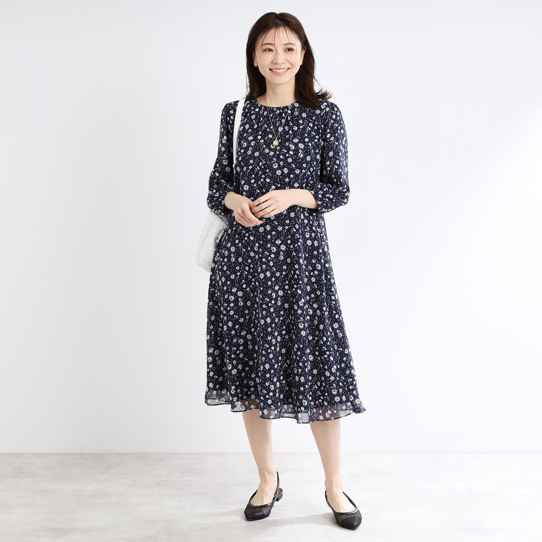 Reflect「【マシンウォッシュ可】フラワープリントワンピース」|ワンピース|