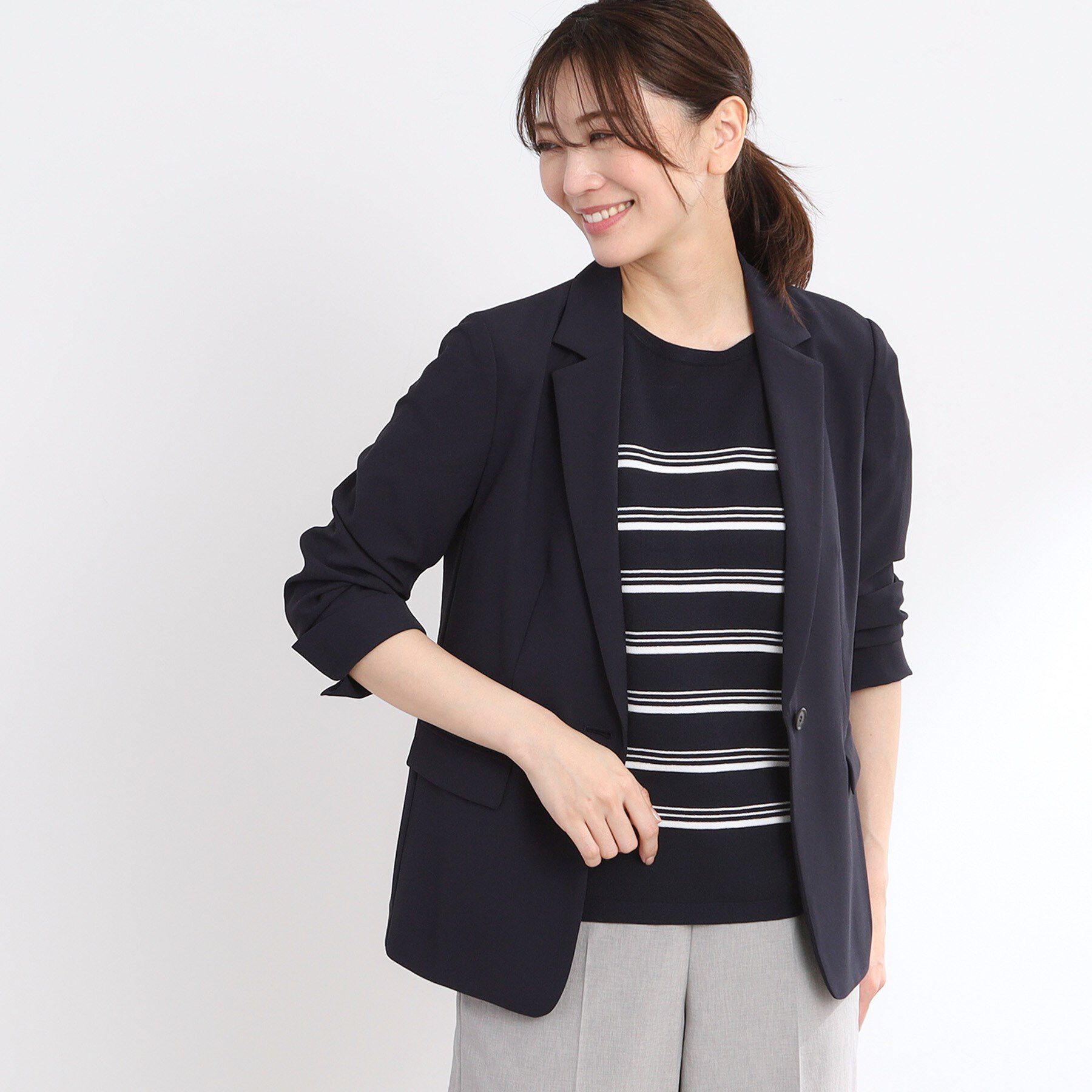 Reflect「【洗える／セットアップ可／通勤におすすめ】ライティジャケット」|テーラードジャケット|ネイビー(094)