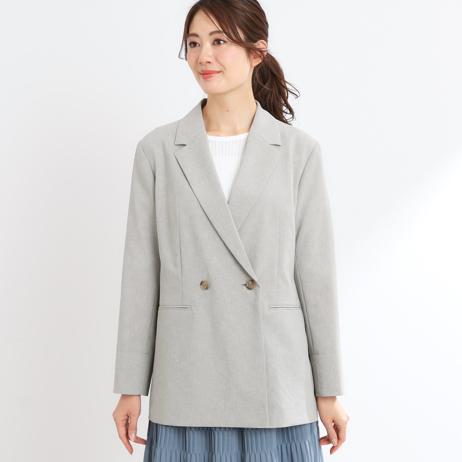 Reflect「【マシンウォッシュ可／セットアップ可／通勤におすすめ】ドライタッチダブルジャケット」|テーラードジャケット|