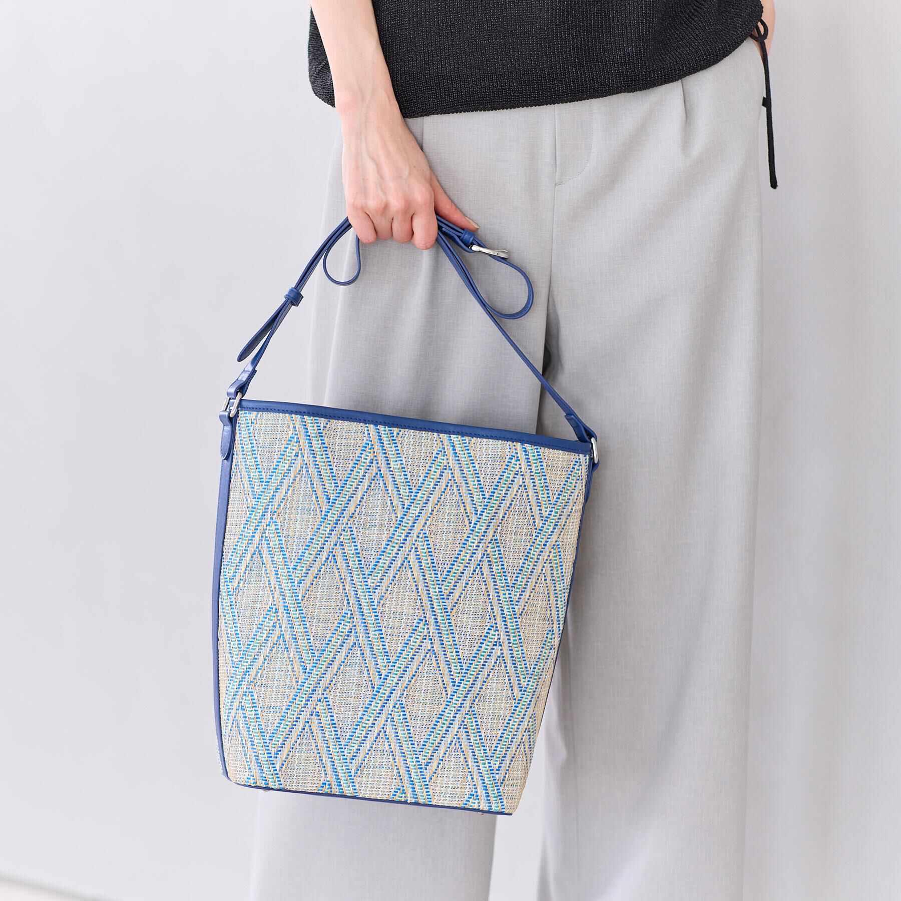 Reflect「菱形デザインワンショルダーバッグ」|ショルダー・メッセンジャー|サックスブルー(59