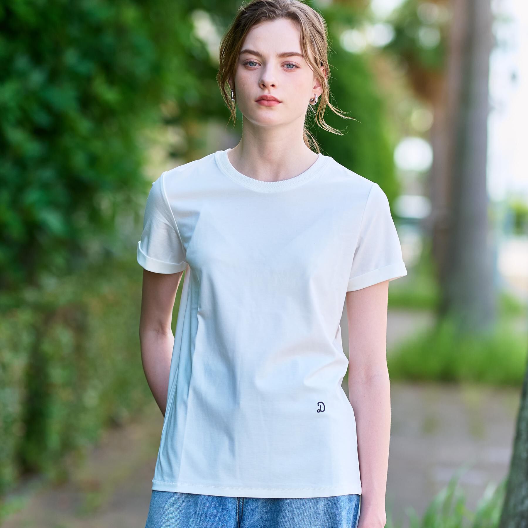 DRESSTERIOR「【洗える】シルクブレンドポンチTシャツ」|Tシャツ・カットソー|