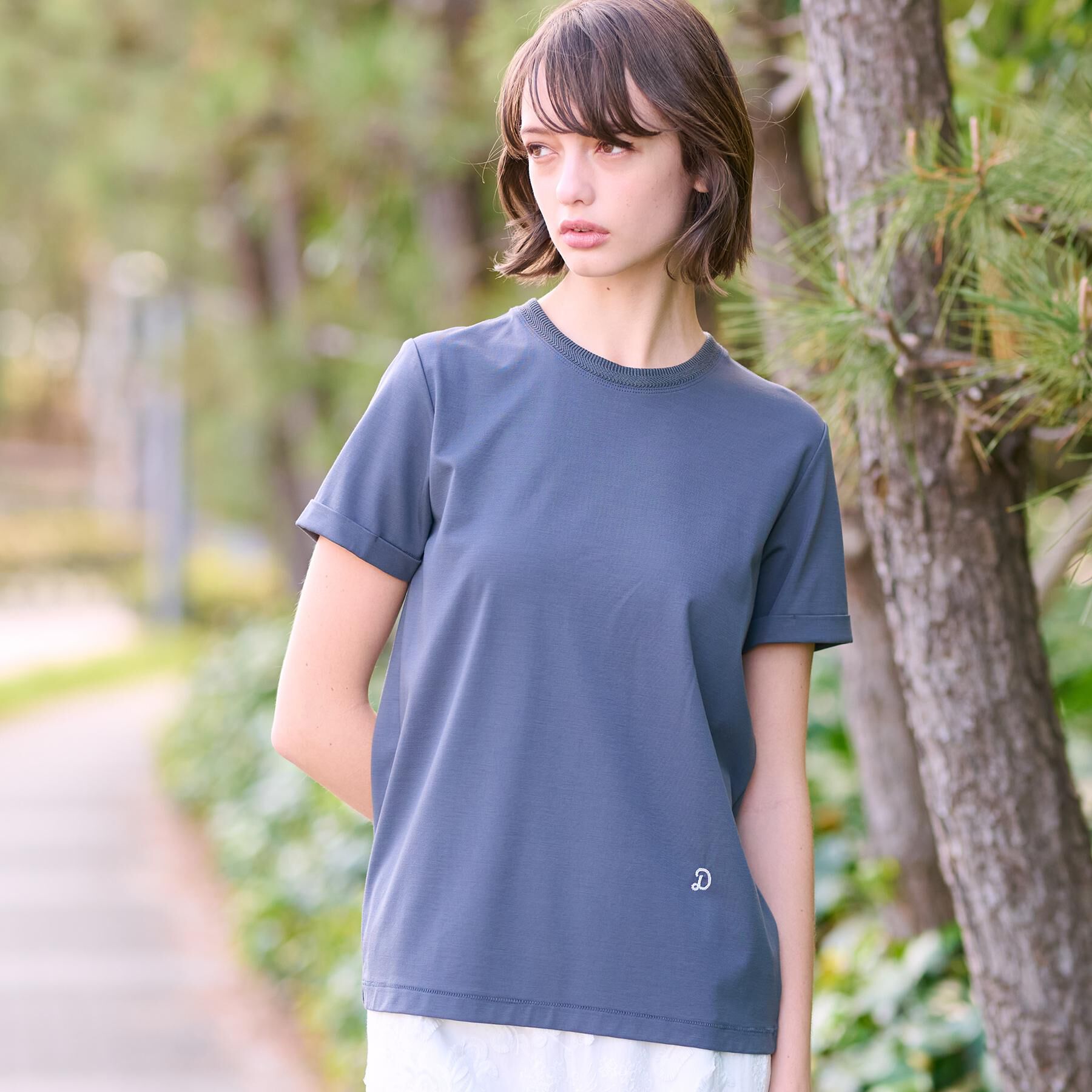 DRESSTERIOR「【洗える】シルクブレンドポンチTシャツ」|Tシャツ・カットソー|
