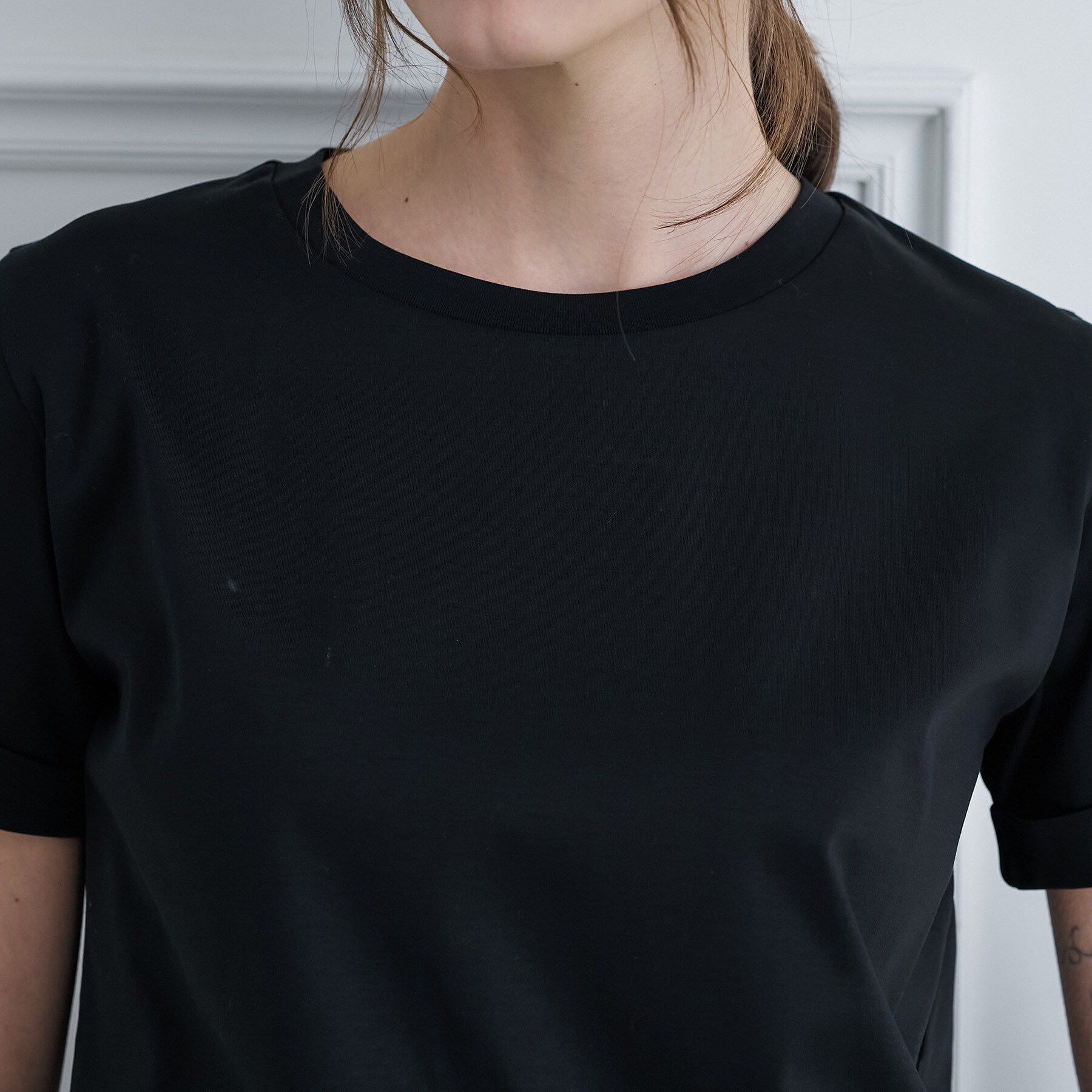 DRESSTERIOR「【接触冷感／抗菌防臭／消臭】アイスクリアコットン ターンナップT」|Tシャツ・カットソー|